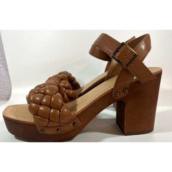 Madden NYC Womens 8.5 Braided Platform Sandals With Ankle Strap & Chunky Heel - Picture 5 of 11